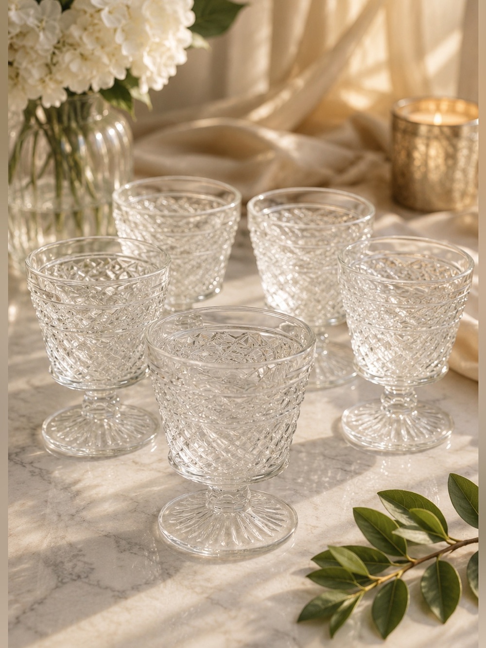 VTG Hazel Atlas Glass Dessert Goblets, Mid Century Circa 1950’s
